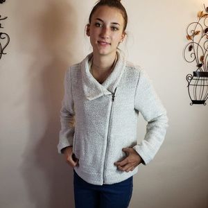 Loft Cotton Gray Heathered Jacket Size Medium